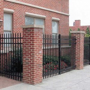 Wrought Iron Fence with Brick