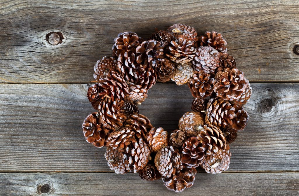 Christmas pinecone wreath